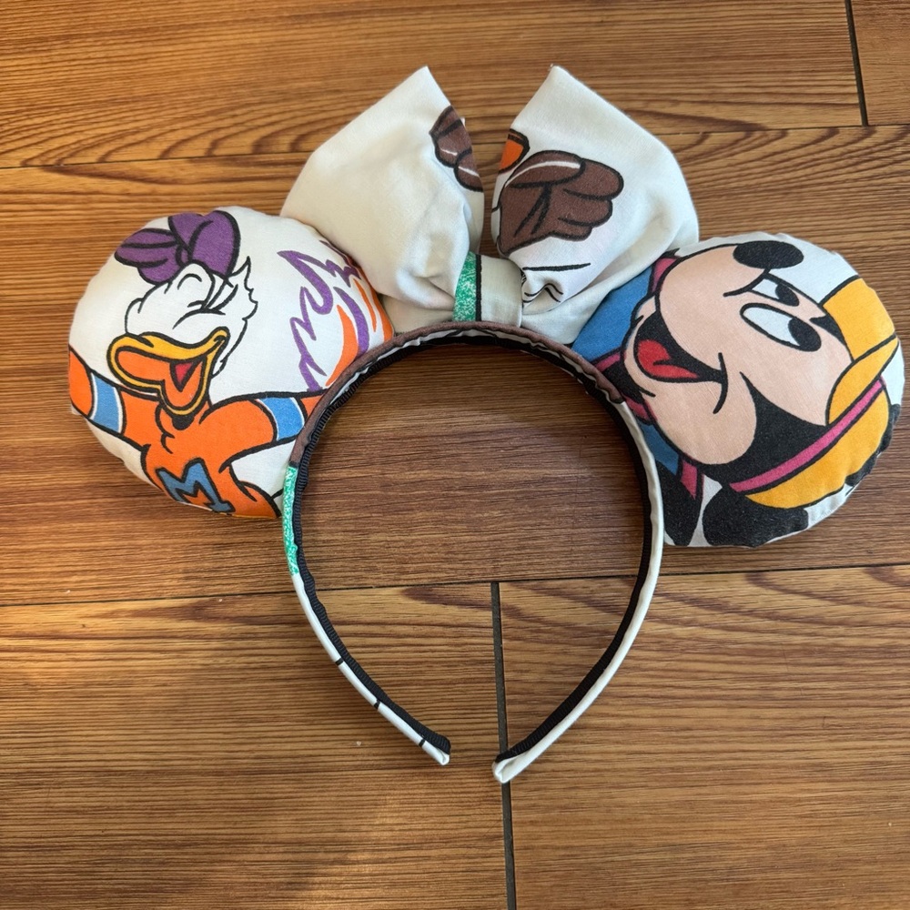 Mickey and Minnie Mouse Ears Headband with Bow - Picture 2 of 2